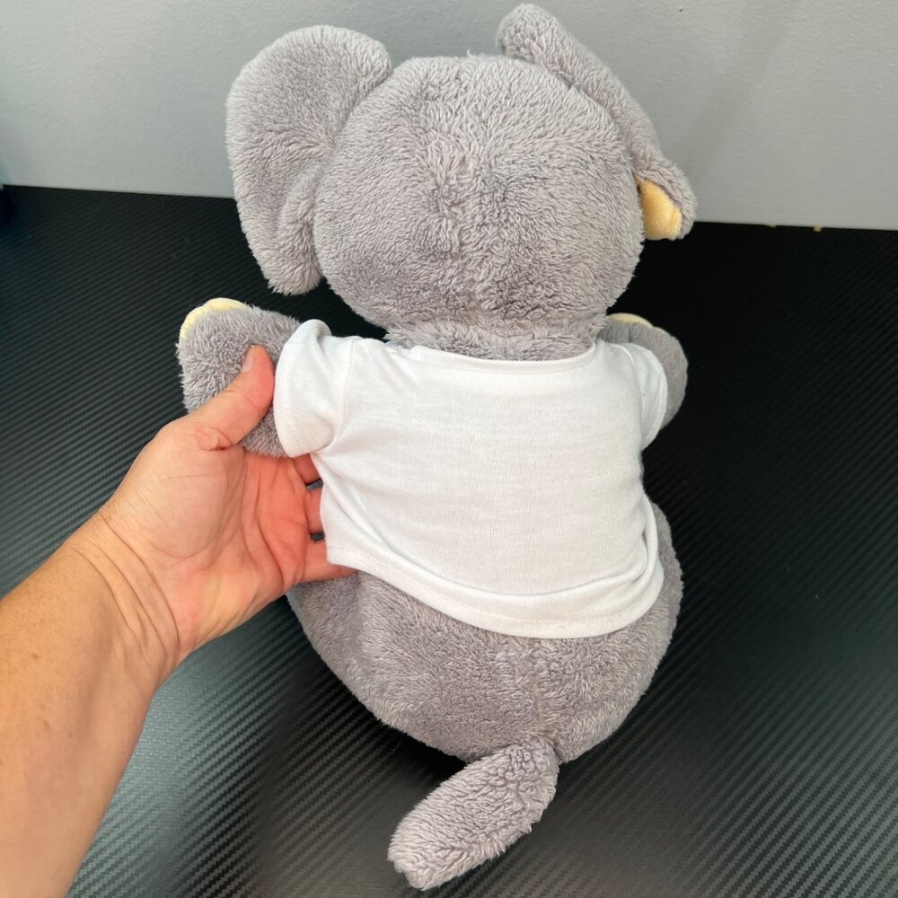 2001 The Bear Factory Gray Plush Elephant Toy With T-Shirt Stuffed Animal - Picture 6 of 11